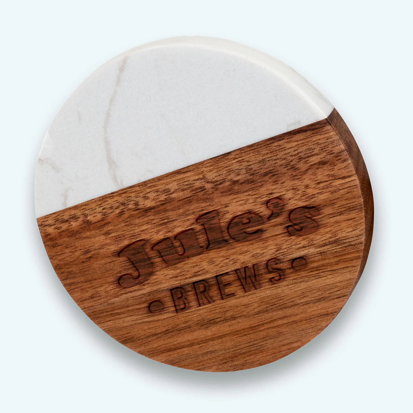 Marble and Acacia Coaster - Image 4